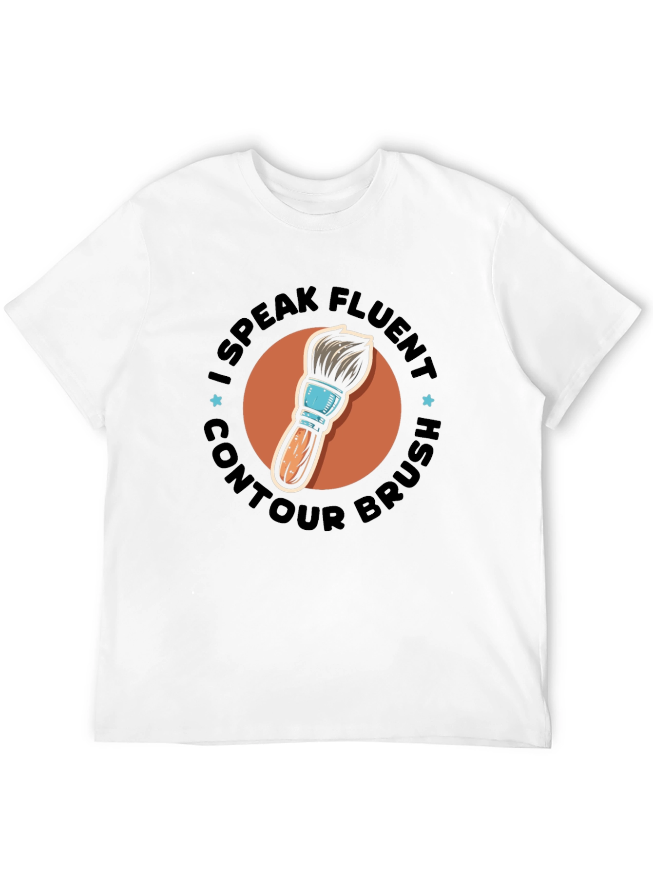Black I Speak Fluent Contour Brush Black Tee view 12