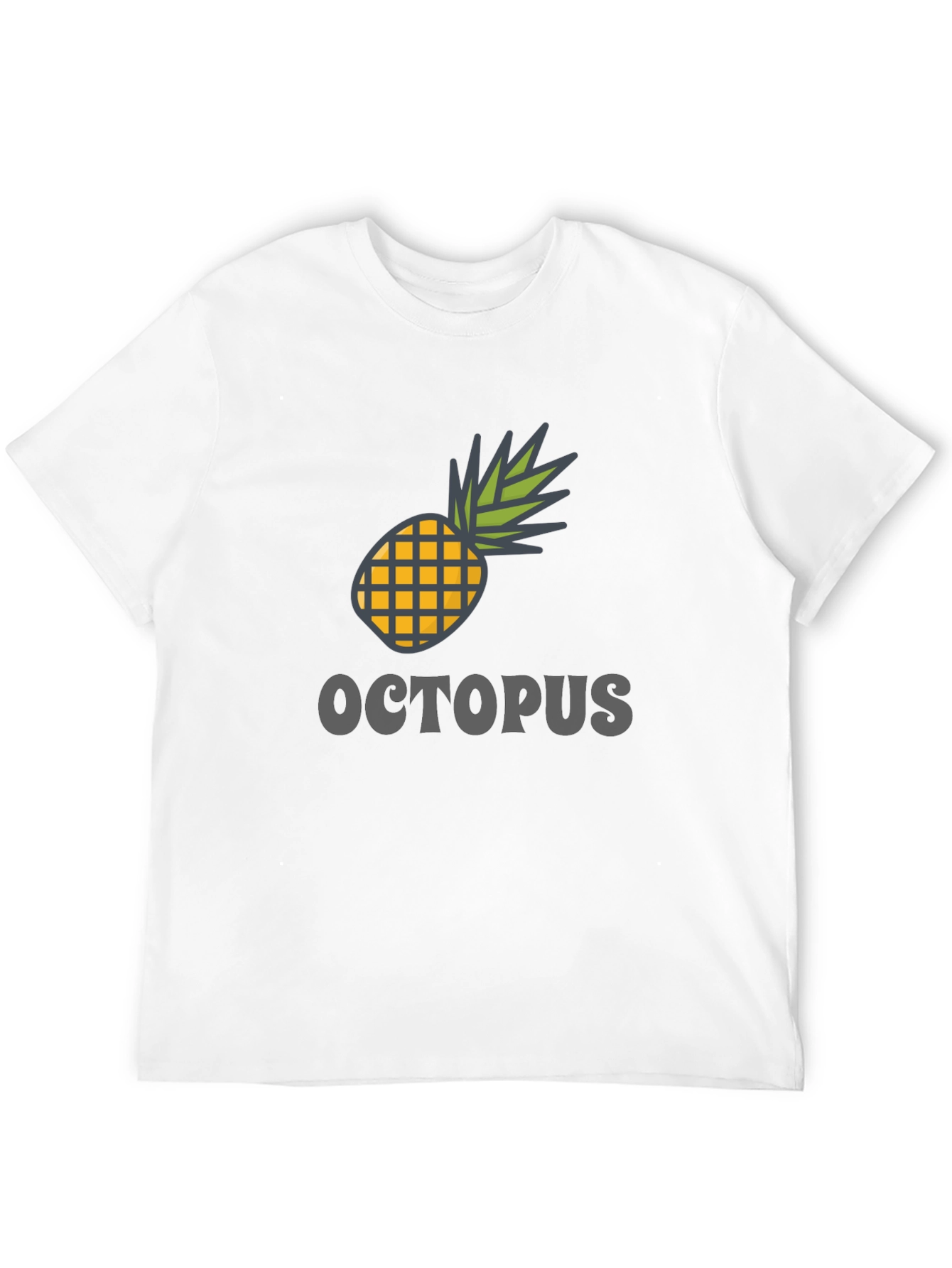 Black Pineapple Octopus Graphic Tee - Black Cotton Blend view 12