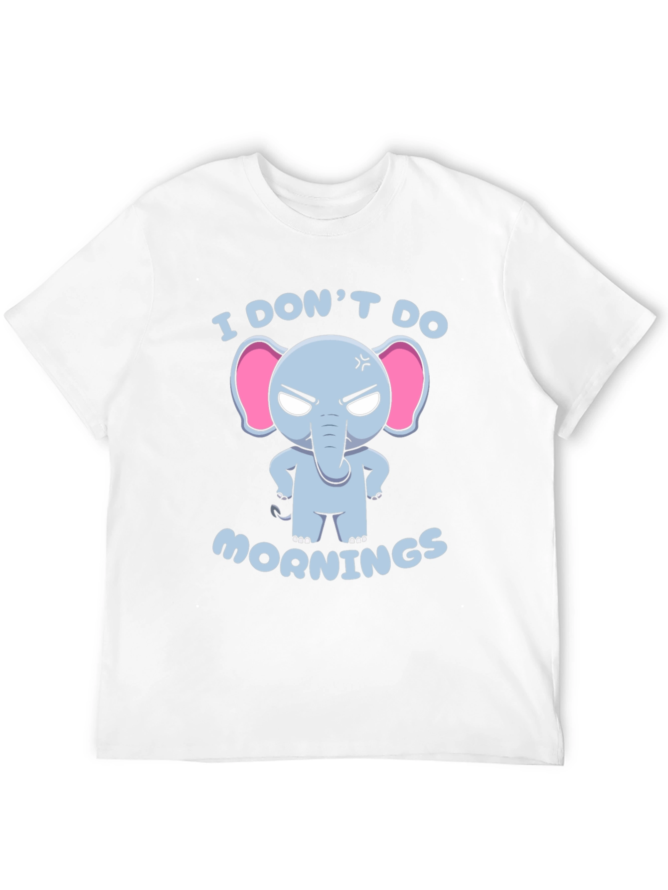 Black Funny Elephant Graphic T-Shirt - I Don't Do Mornings view 12