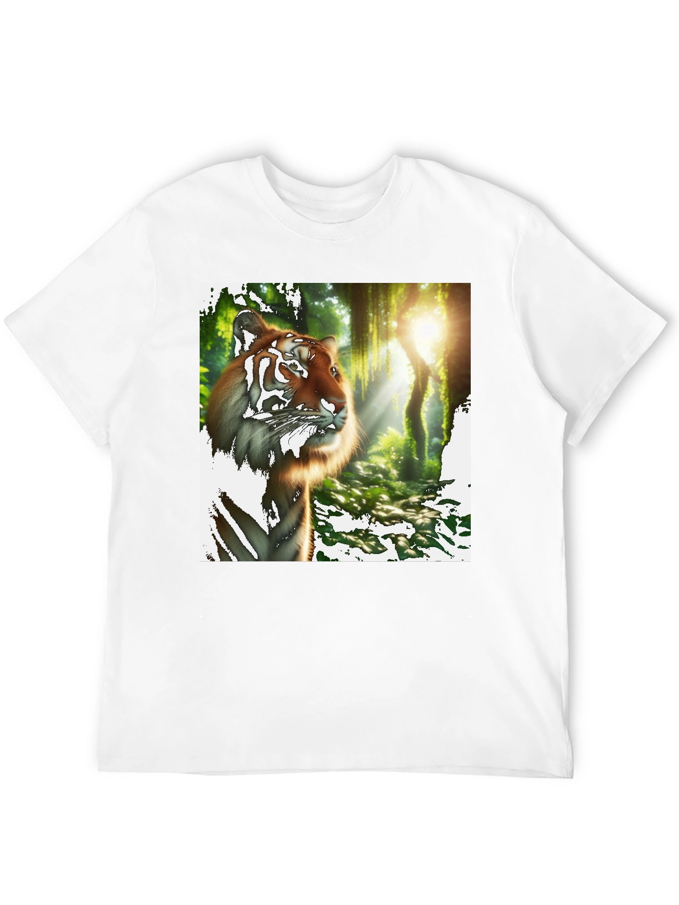 Black Tiger Jungle Print Black T-Shirt view 12