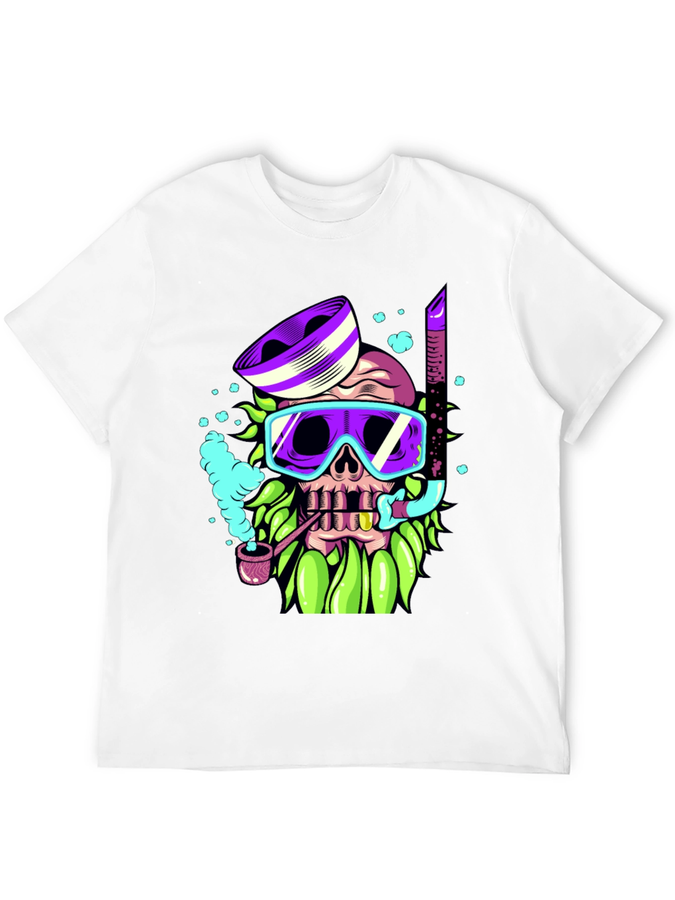 Black Diver Skull Graphic Tee - Unique Colorful Design view 12