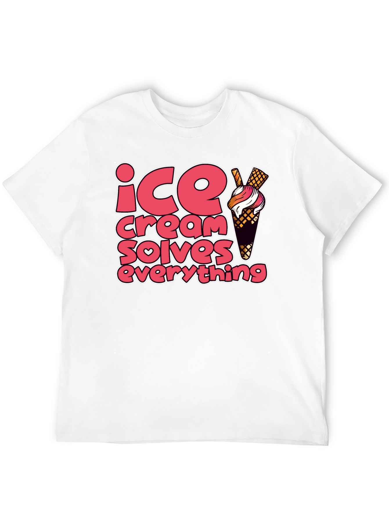 Black Ice Cream Solves Everything Graphic Tee view 12