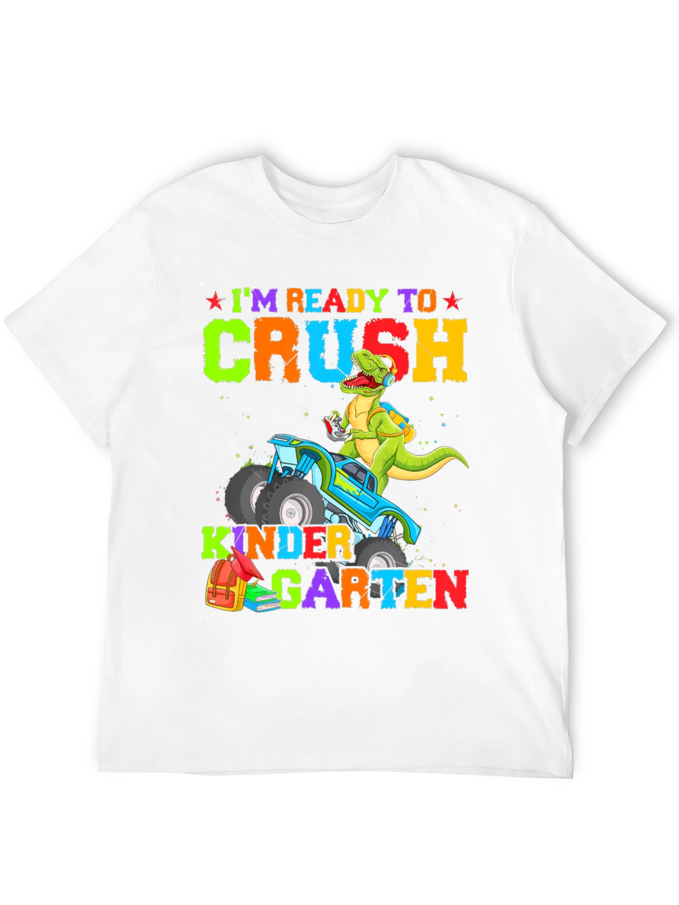 Ready to Crush Kindergarten Dinosaur Monster Truck T-Shirt - 12