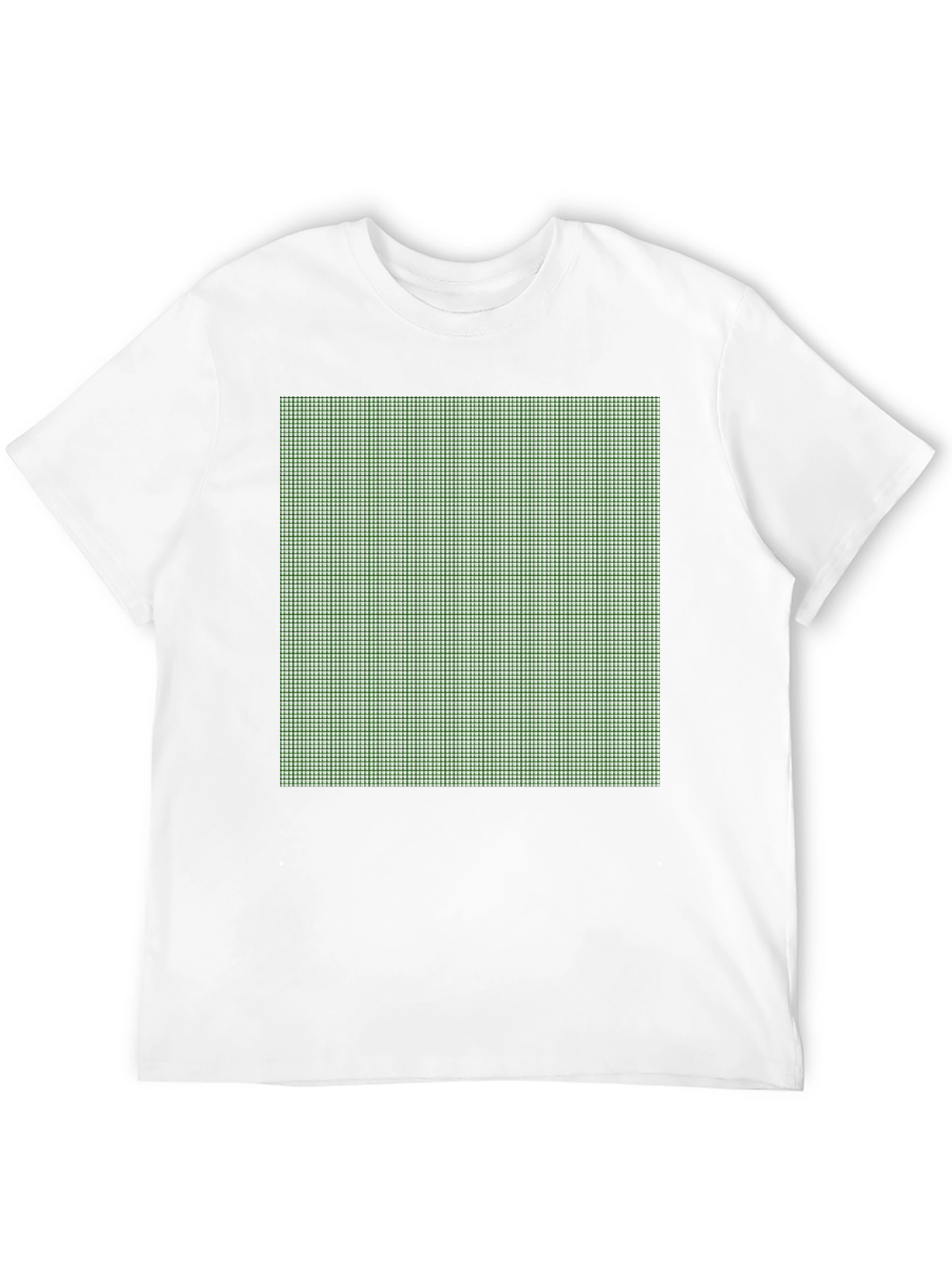 Black Modern Grid Pattern Tee - Black Cotton Blend view 12