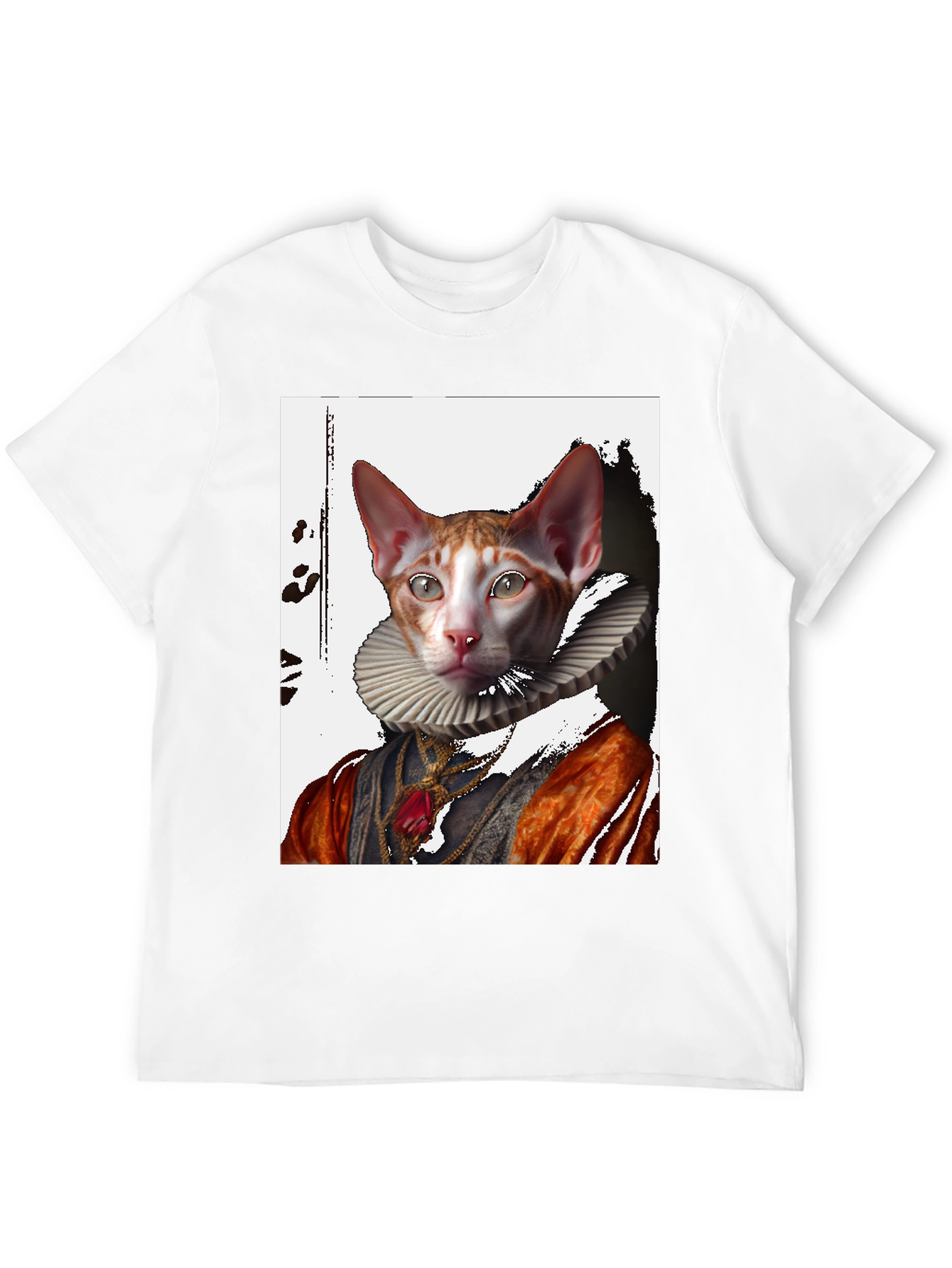 Black Royal Cat T-Shirt: Renaissance Pet Portrait Tee view 12