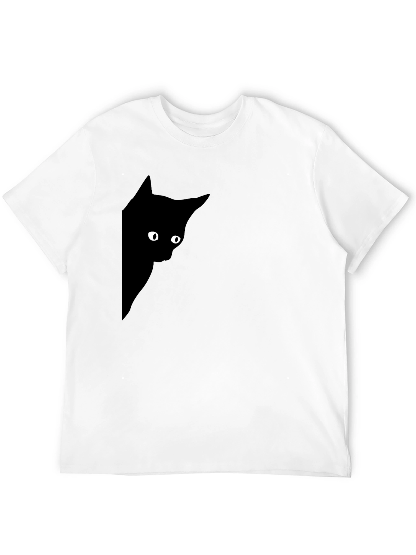 Black Peek-a-Boo Cat Graphic T-Shirt - Black view 12
