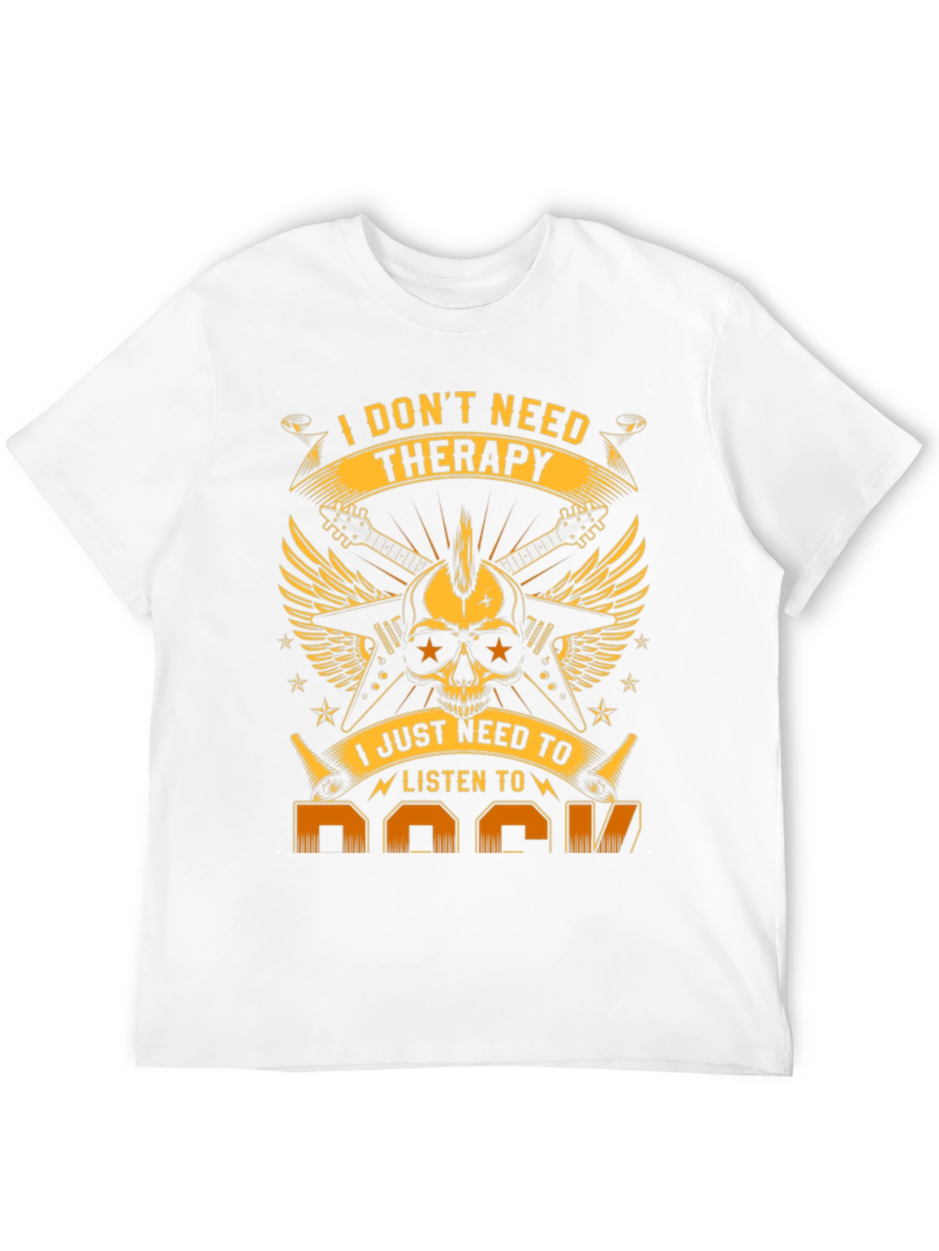 Black Rock Music Therapy T-Shirt: Guitar Skull Design view 12