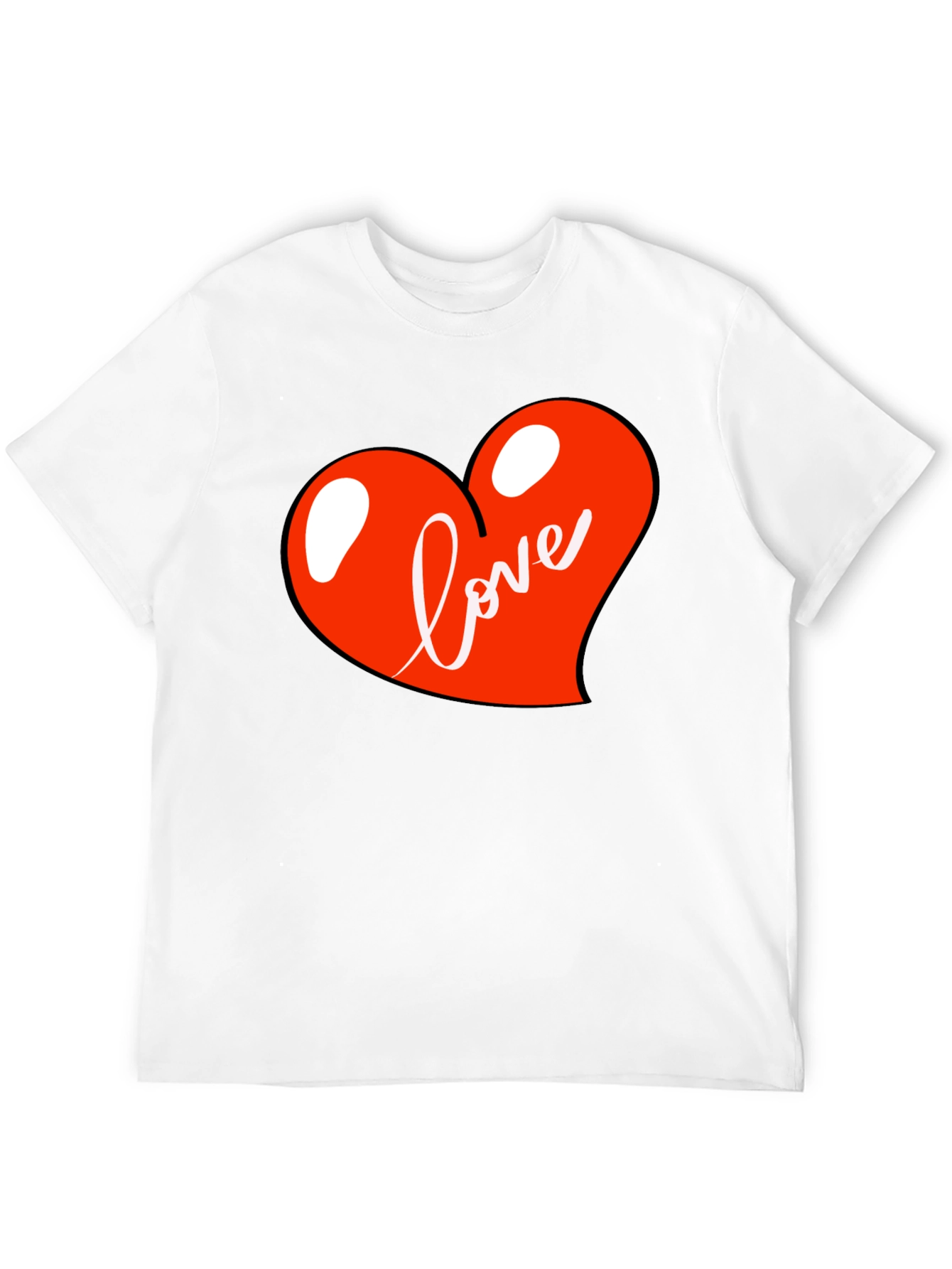 Black Love Heart Graphic Tee - Black Casual Shirt view 12
