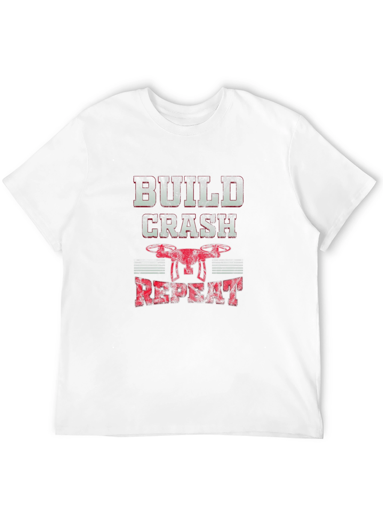 Black Build Crash Repeat Drone T-Shirt view 12