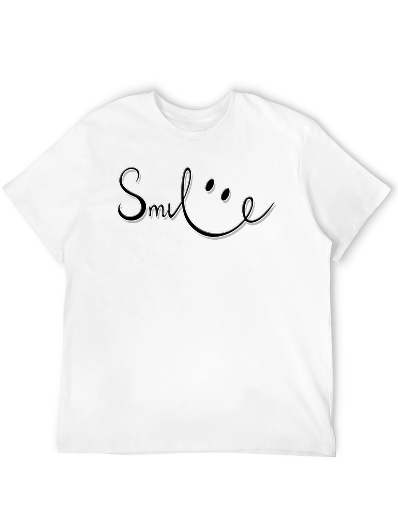 Black Smile Graphic Tee - Classic Black Cotton T-Shirt view 12