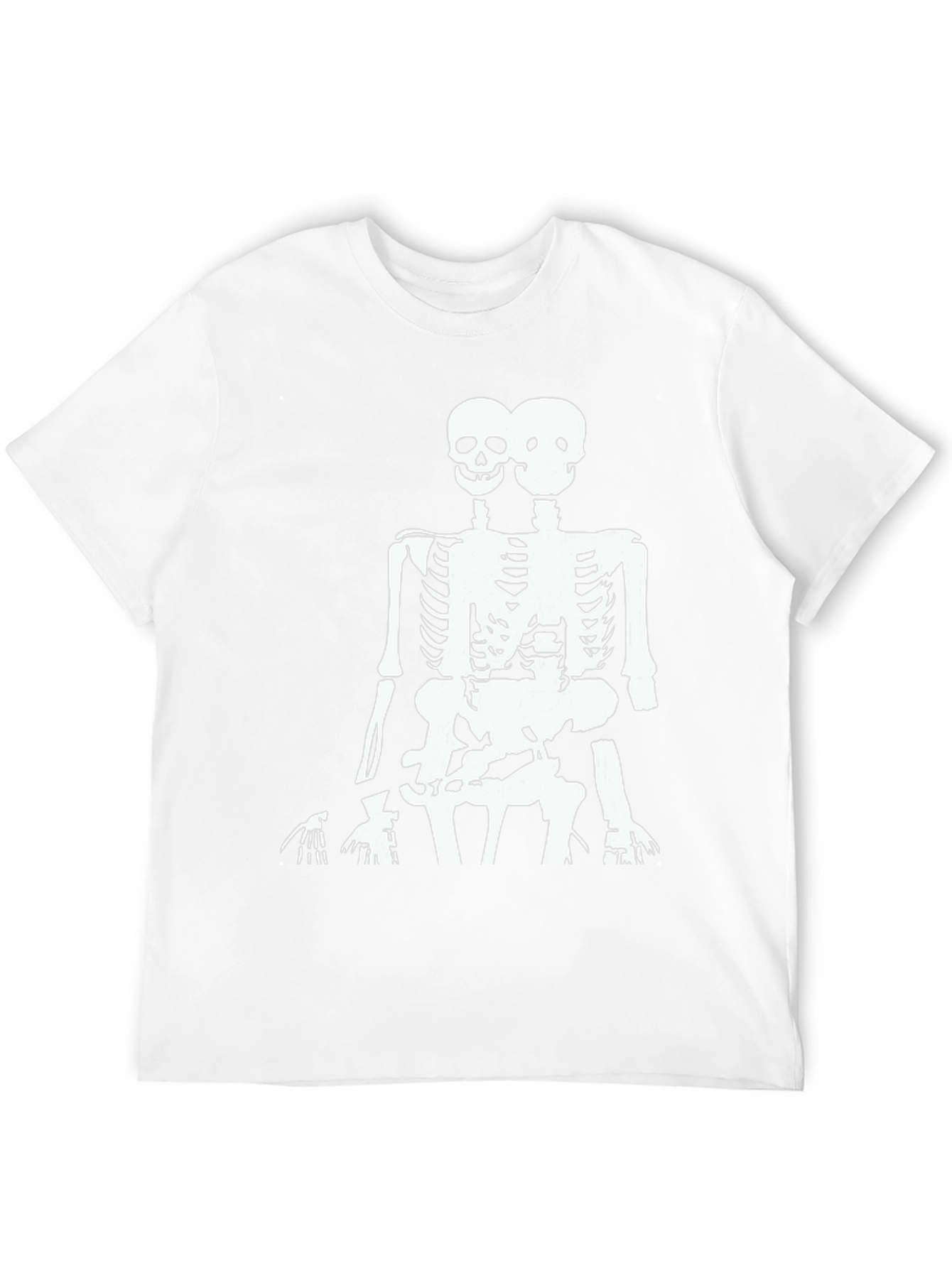 Black Two Headed Skeleton Graphic Tee - Black view 12