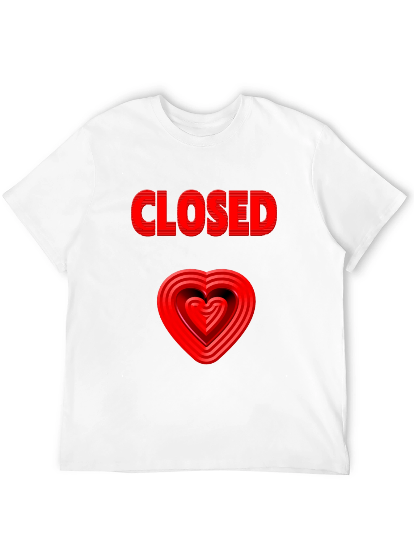 Black Closed Heart Graphic Tee - Black Casual T-Shirt view 12