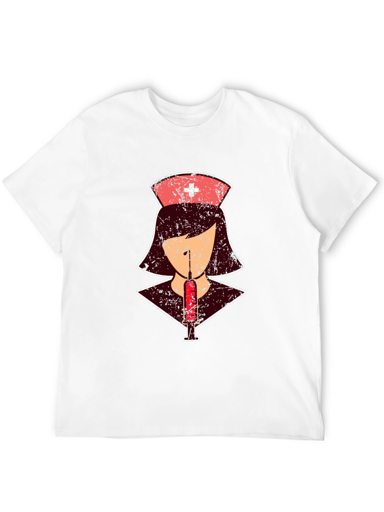 Black Nurse Syringe Graphic T-Shirt - Unisex Casual Tee view 12