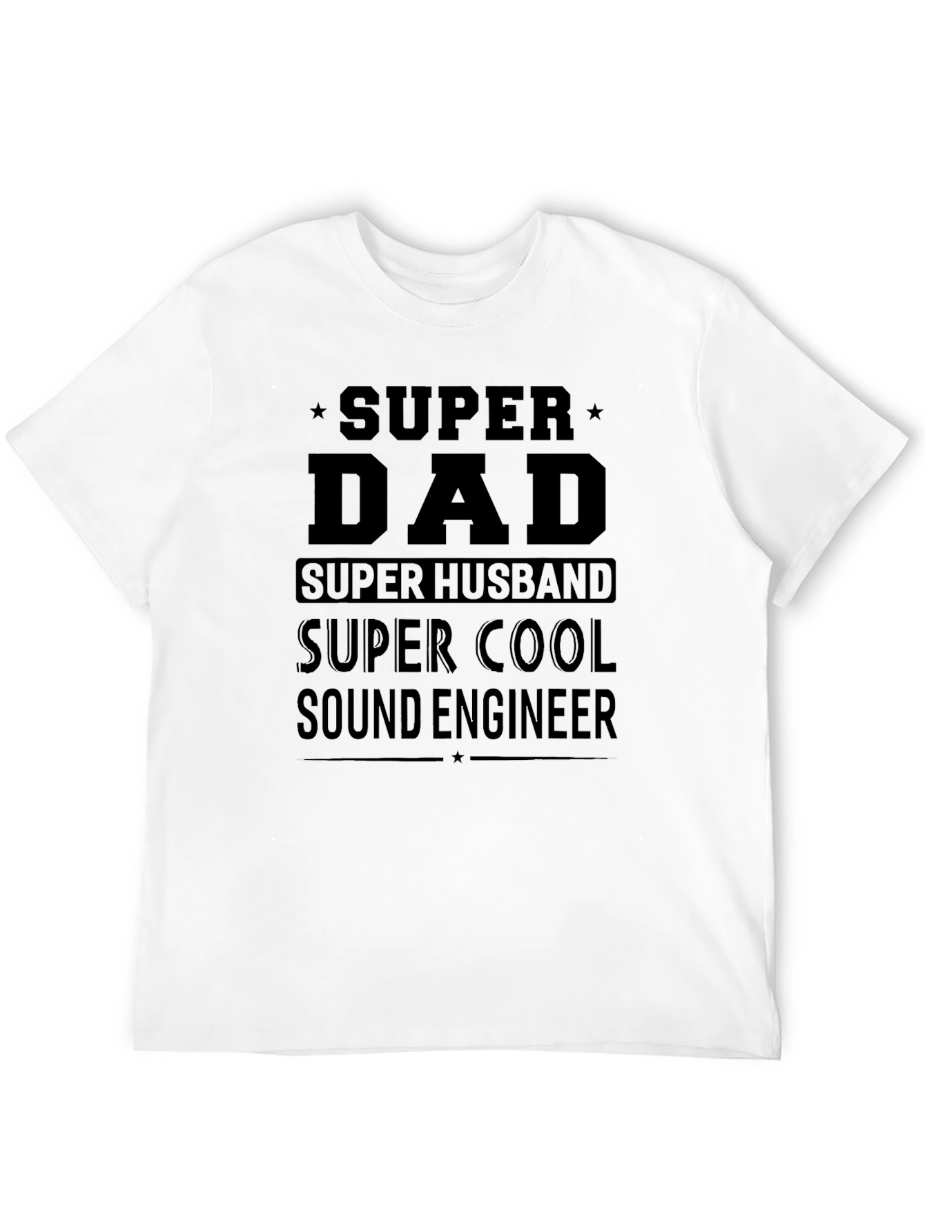 Black Super Dad Sound Engineer Black T-Shirt view 12