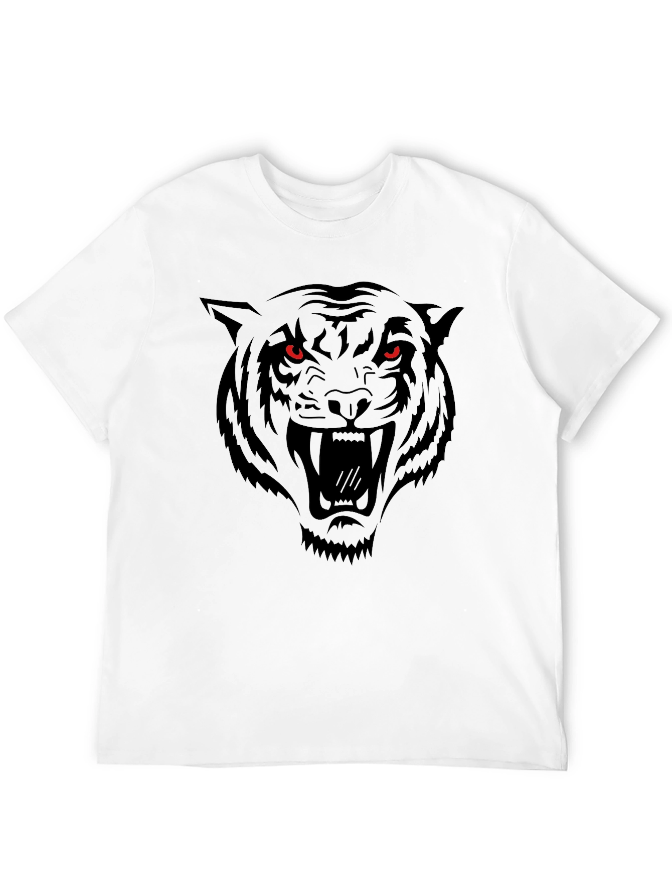 Black Men's Black Tiger Graphic Tee - Fierce Design view 12