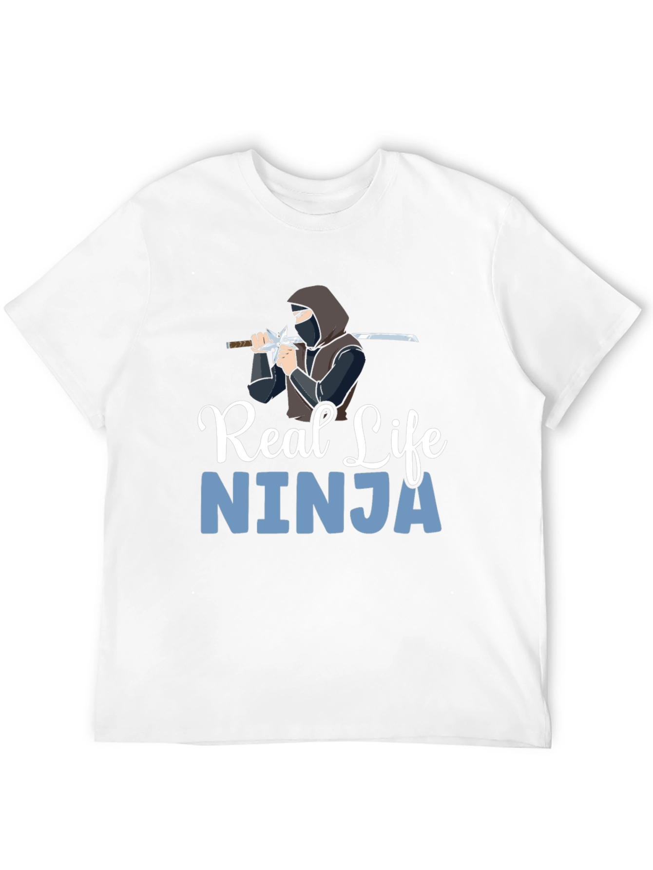 Black Real Life Ninja Graphic T-Shirt - Black Cotton Blend view 12