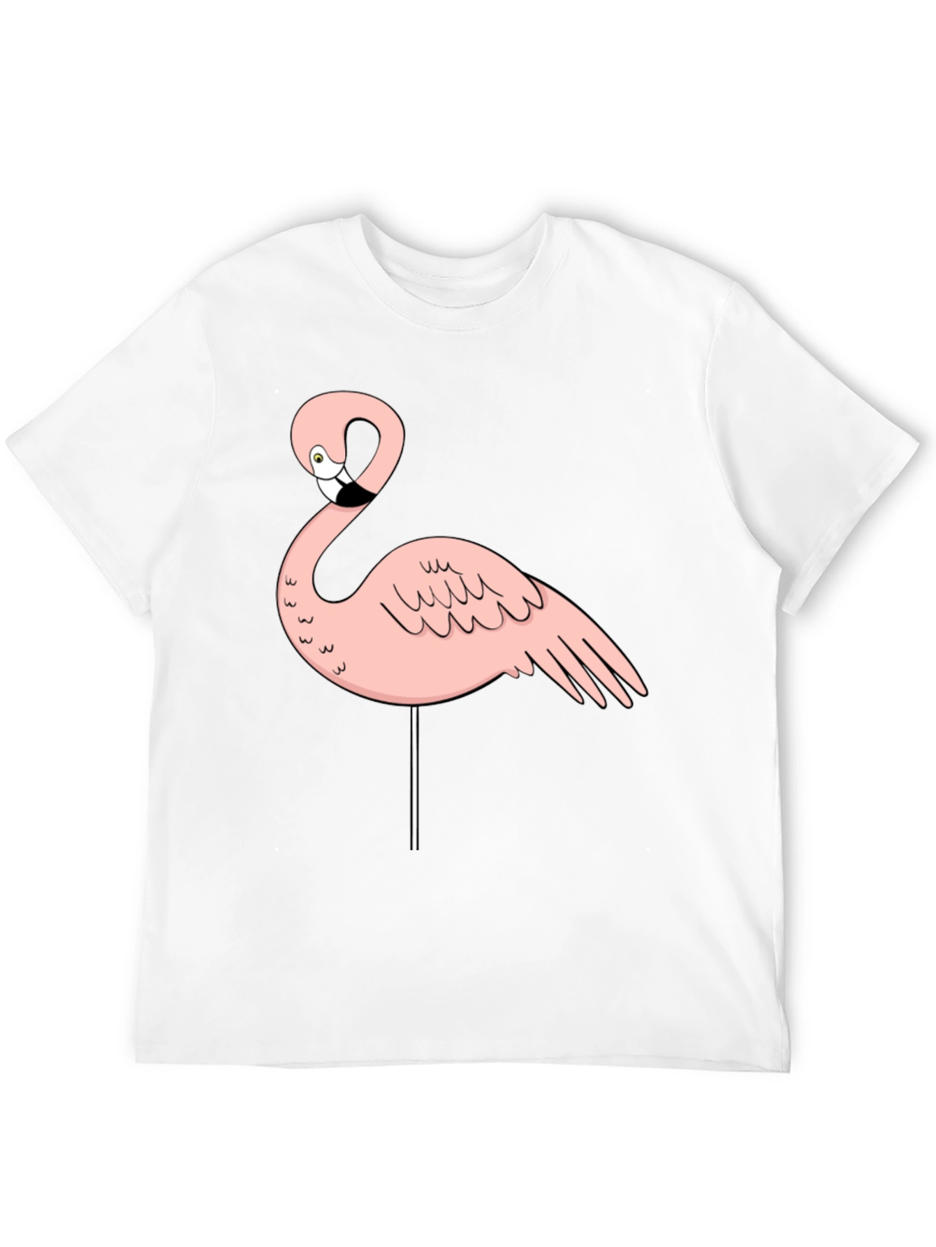 Flamingo Graphic Tee - Black Cotton Blend - 12