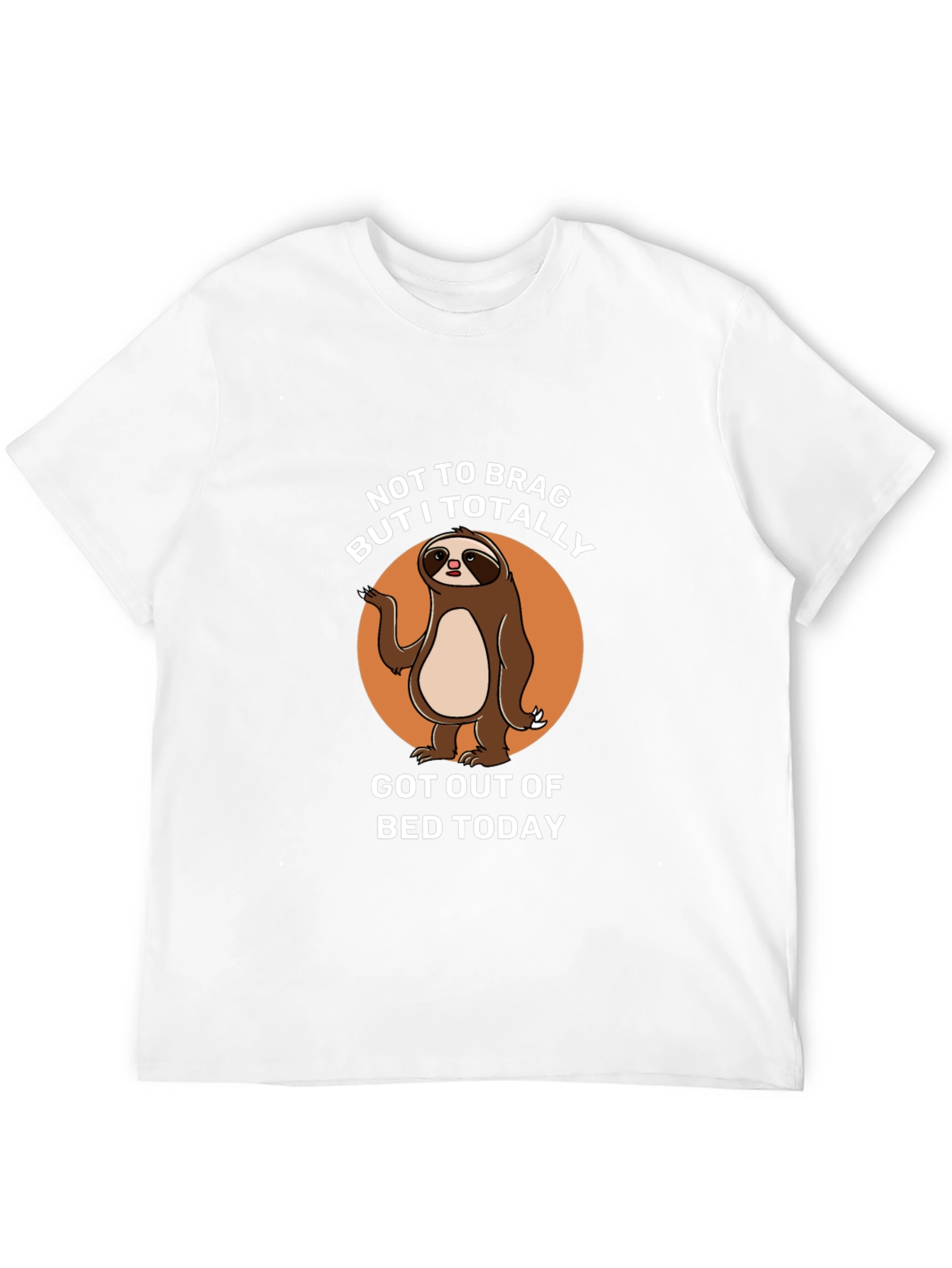 Black Funny Sloth Graphic Tee: Not To Brag T-Shirt view 12