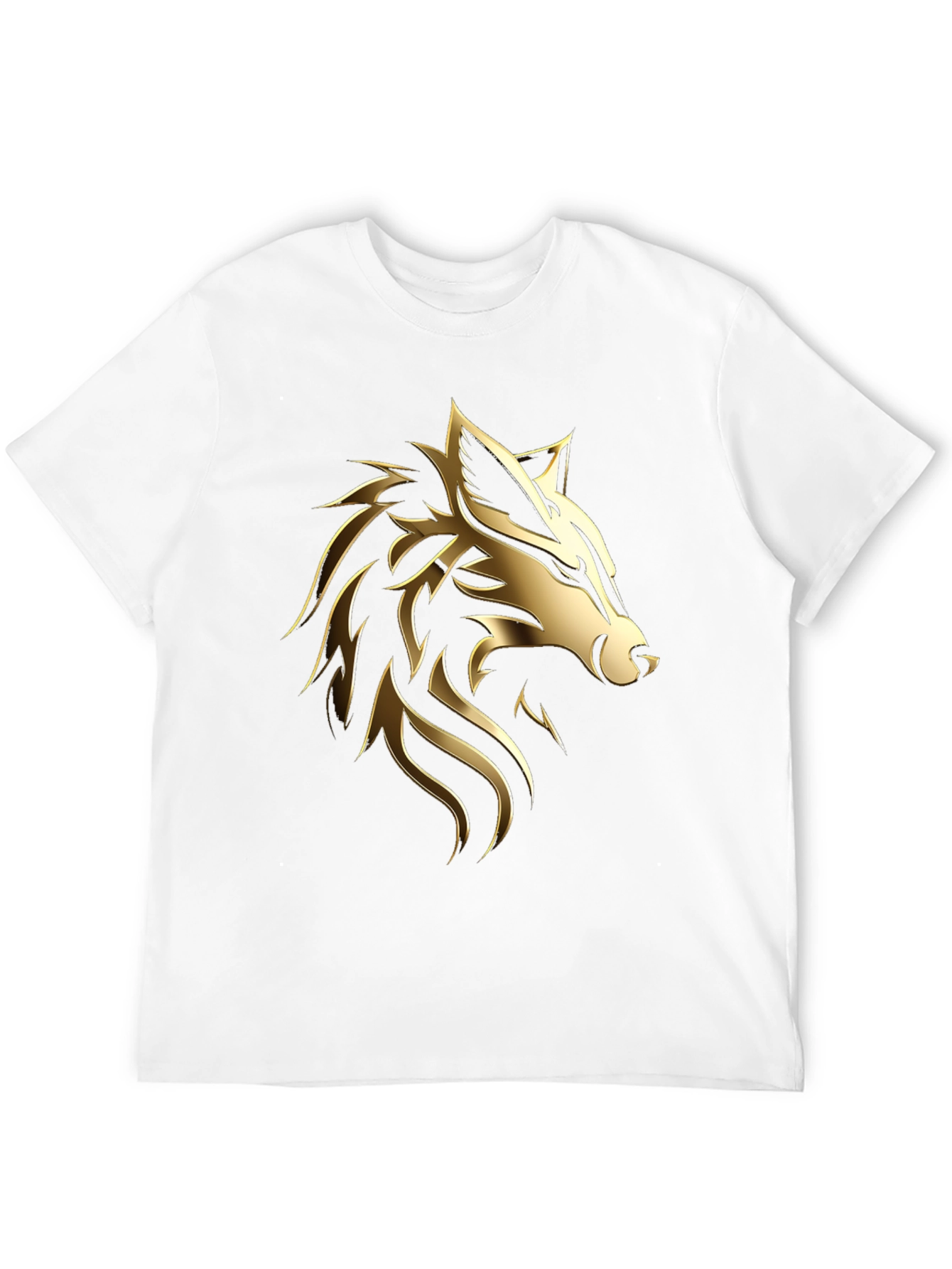 Black Bold Golden Wolf Graphic Black T-Shirt view 12