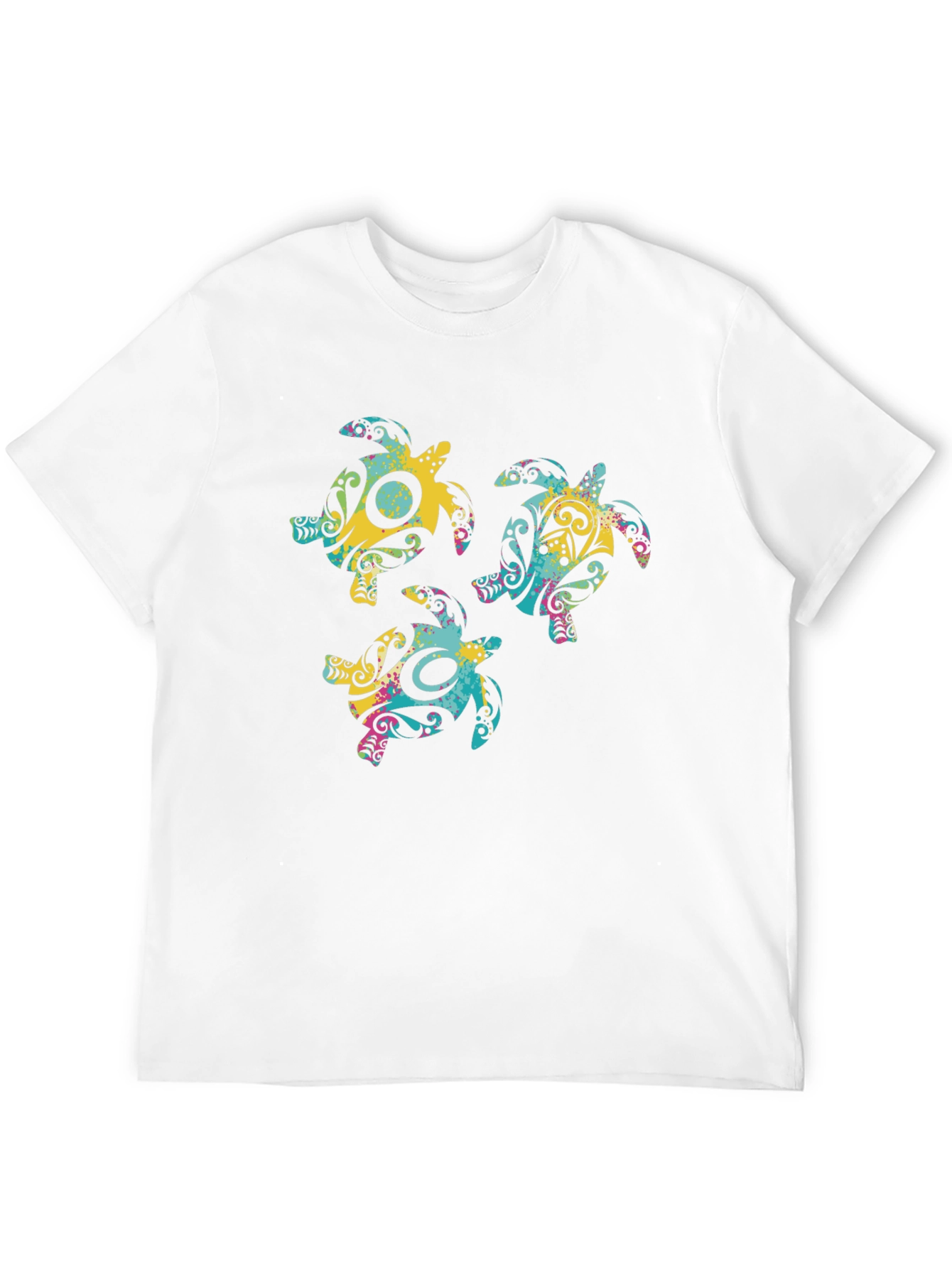 Black Funky Turtle Trio Graphic Black T-Shirt view 12