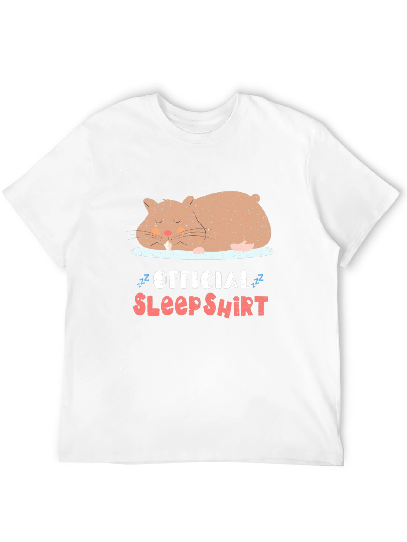 Black Funny Sleeping Hamster Official Sleep Shirt - Black Tee view 12