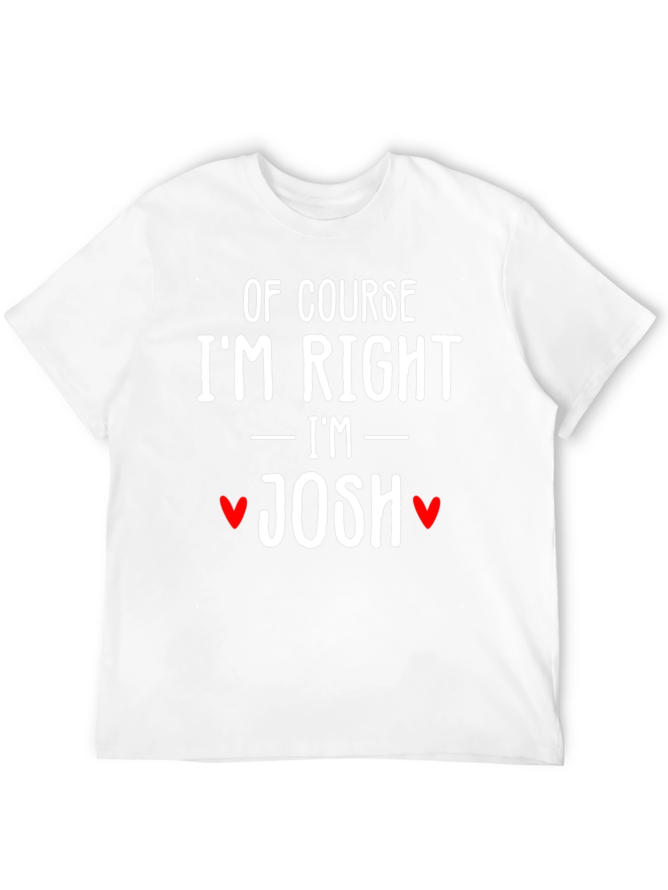 Black Of Course I'm Right I'm Josh Funny T-Shirt view 12