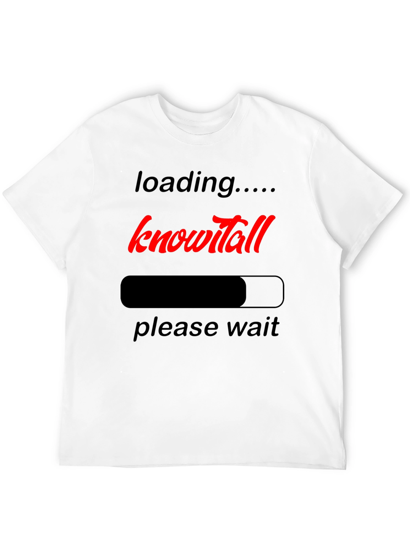 Black Know-it-all Loading Black Graphic T-Shirt view 12