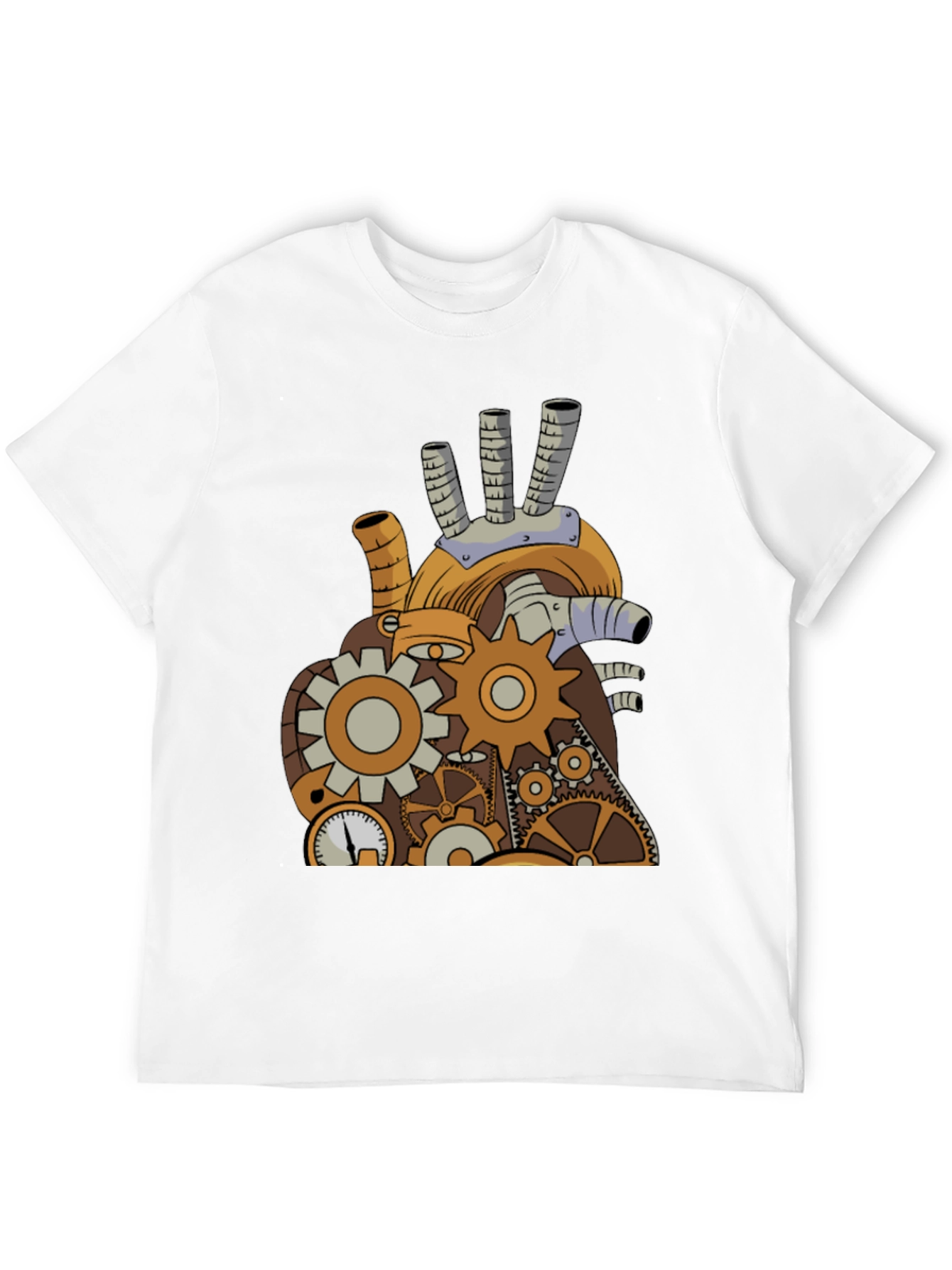Black Steampunk Mechanical Heart Graphic Tee - Black view 12