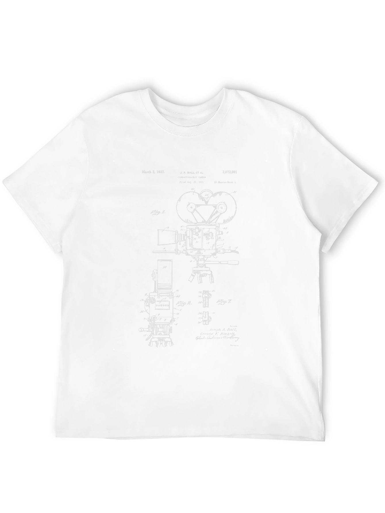 Vintage Camera Blueprint Graphic Tee - 12