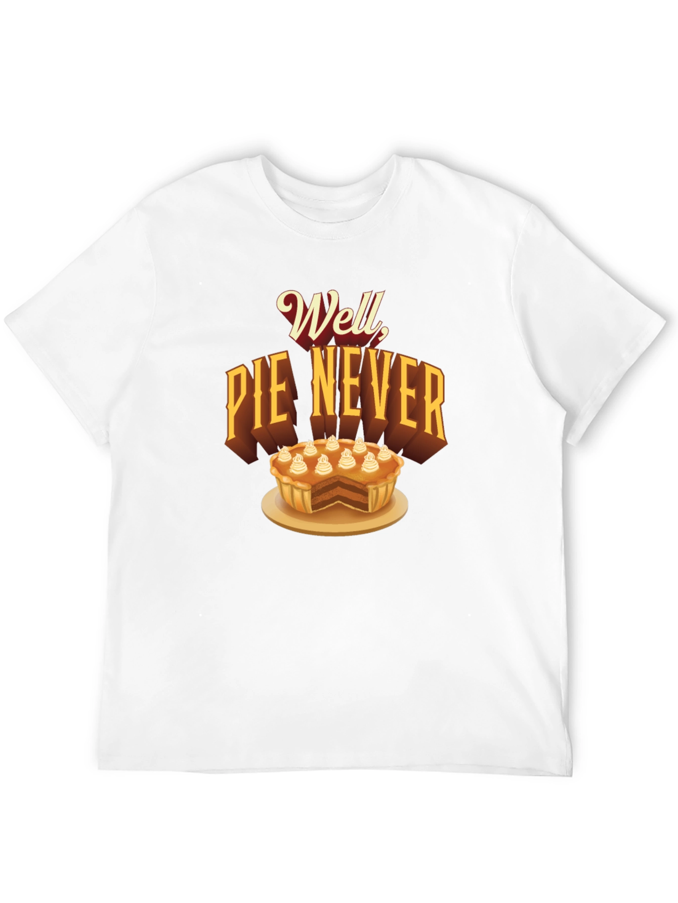 Black Well Pie Never Funny Graphic T-Shirt view 12