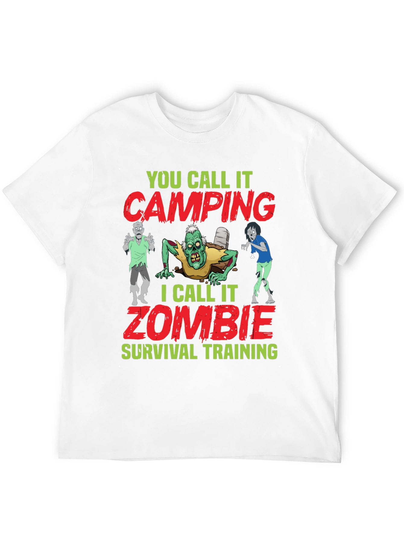 Black Zombie Survival Training T-Shirt Camping Joke view 12