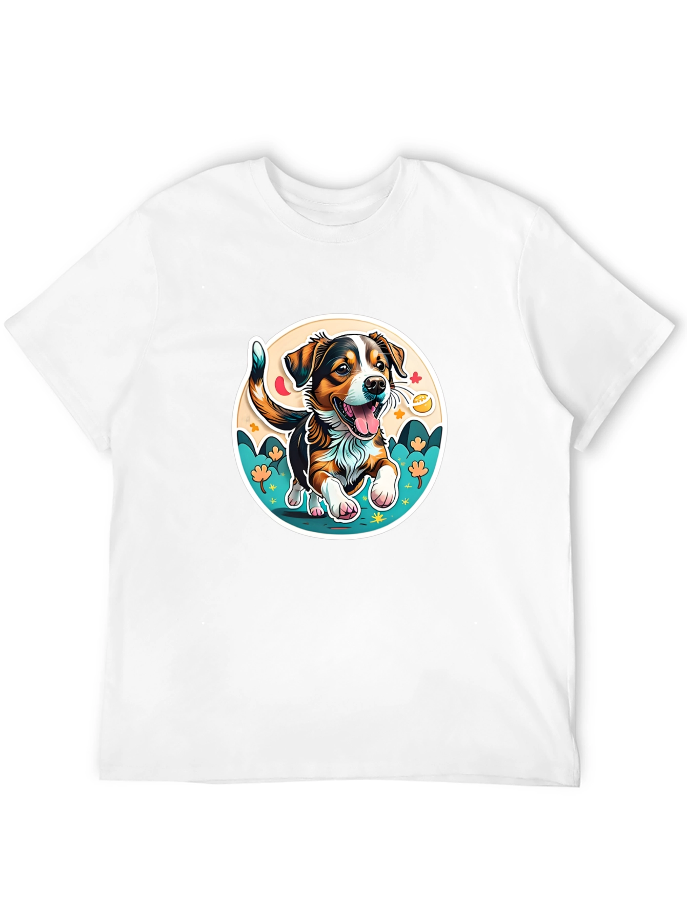 Black Cute Cartoon Dog Graphic Tee view 12