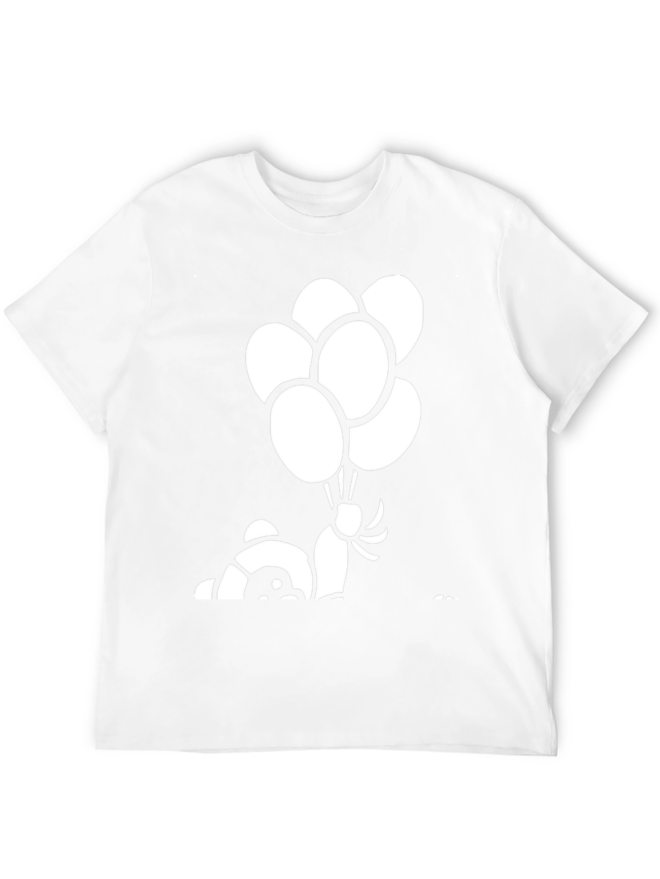 Black Panda Bear Balloon Graphic Black T-Shirt view 12