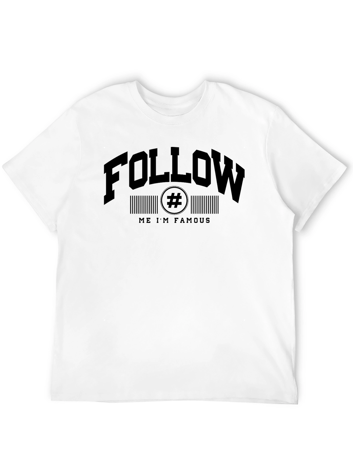 Black Follow Me I'm Famous Graphic Tee - Black Crewneck view 12