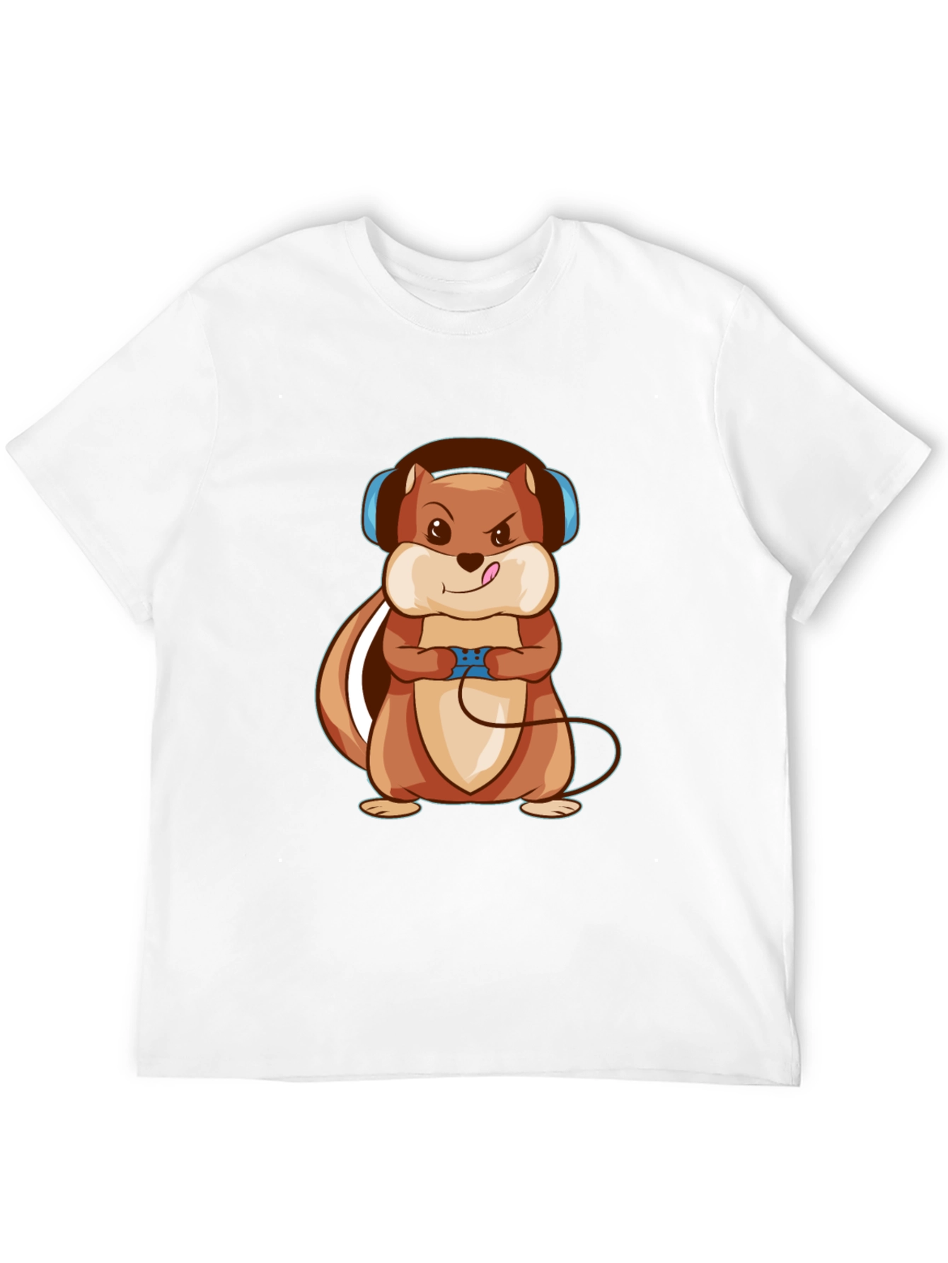 Black Gamer Squirrel Graphic Tee - Black Cotton T-Shirt view 12