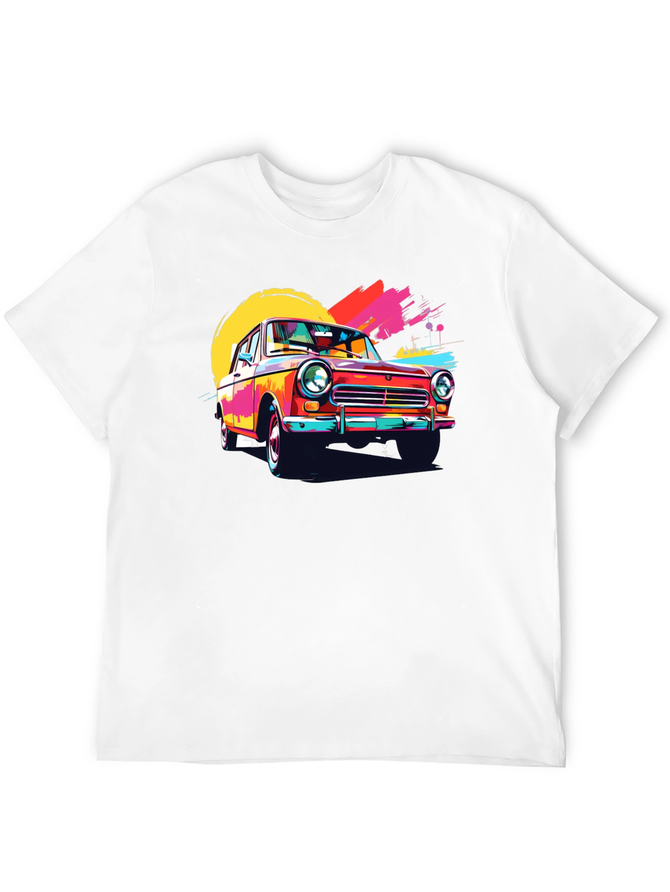 Retro Car Graphic Tee - Vintage Style Black T-Shirt - 12
