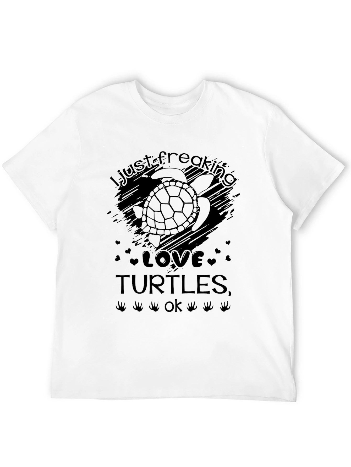 Black I Just Freaking Love Turtles Black Graphic T-Shirt view 12