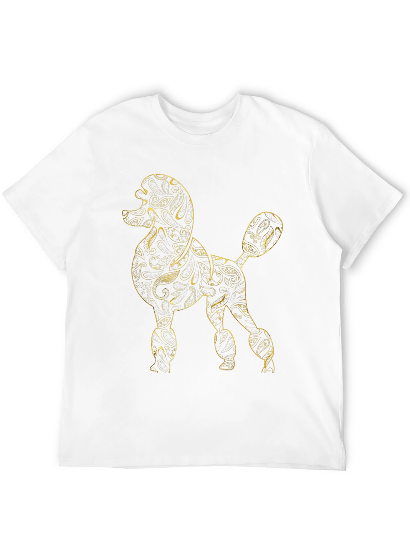 Black Poodle Paisley T-Shirt - Unique Graphic Tee view 12