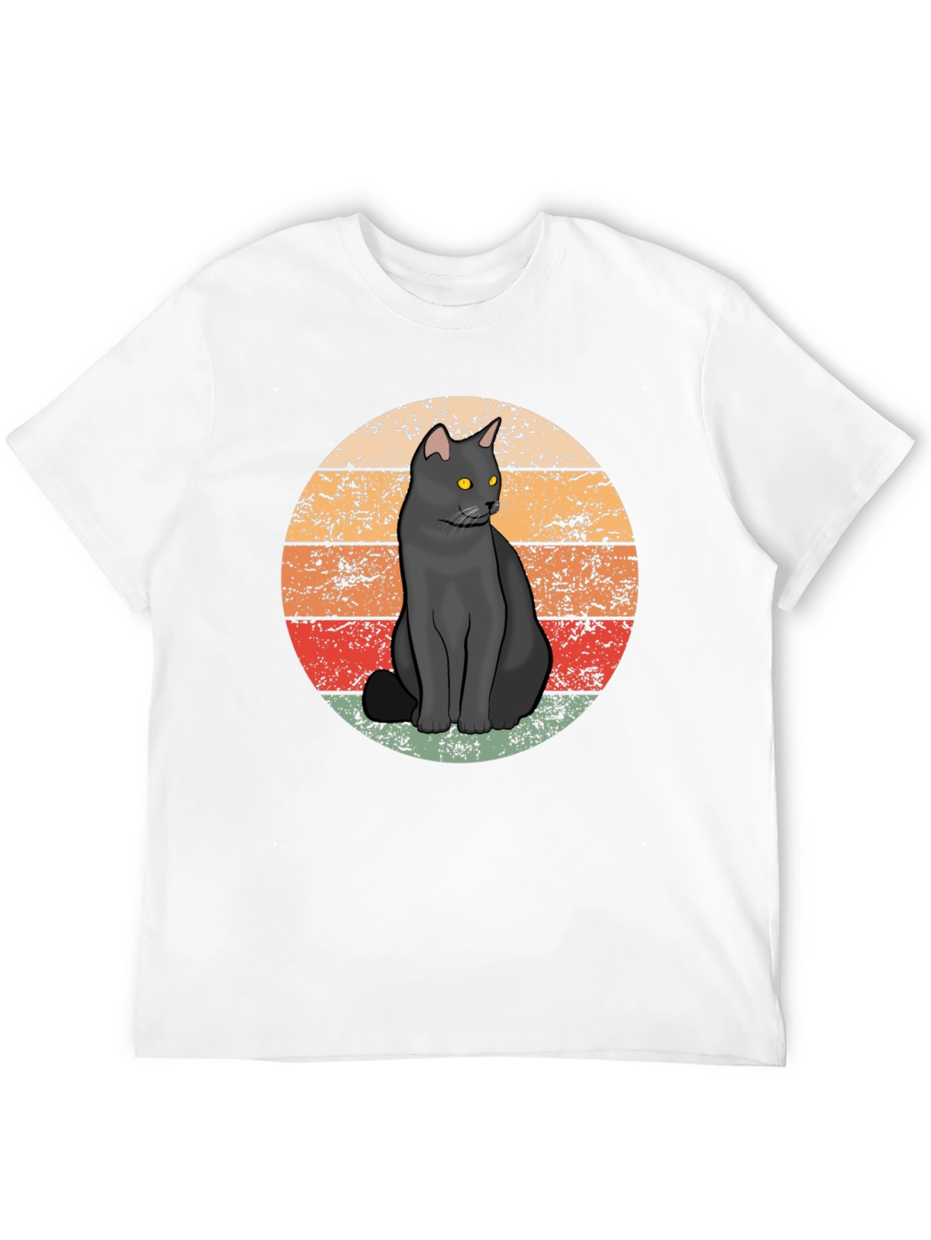 Black Retro Black Cat T-Shirt - Vintage Style Graphic Tee view 12