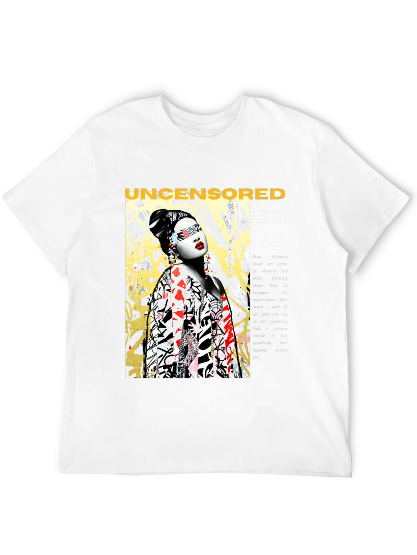 Black Uncensored Art Tee - Edgy Graphic Print T-Shirt view 12