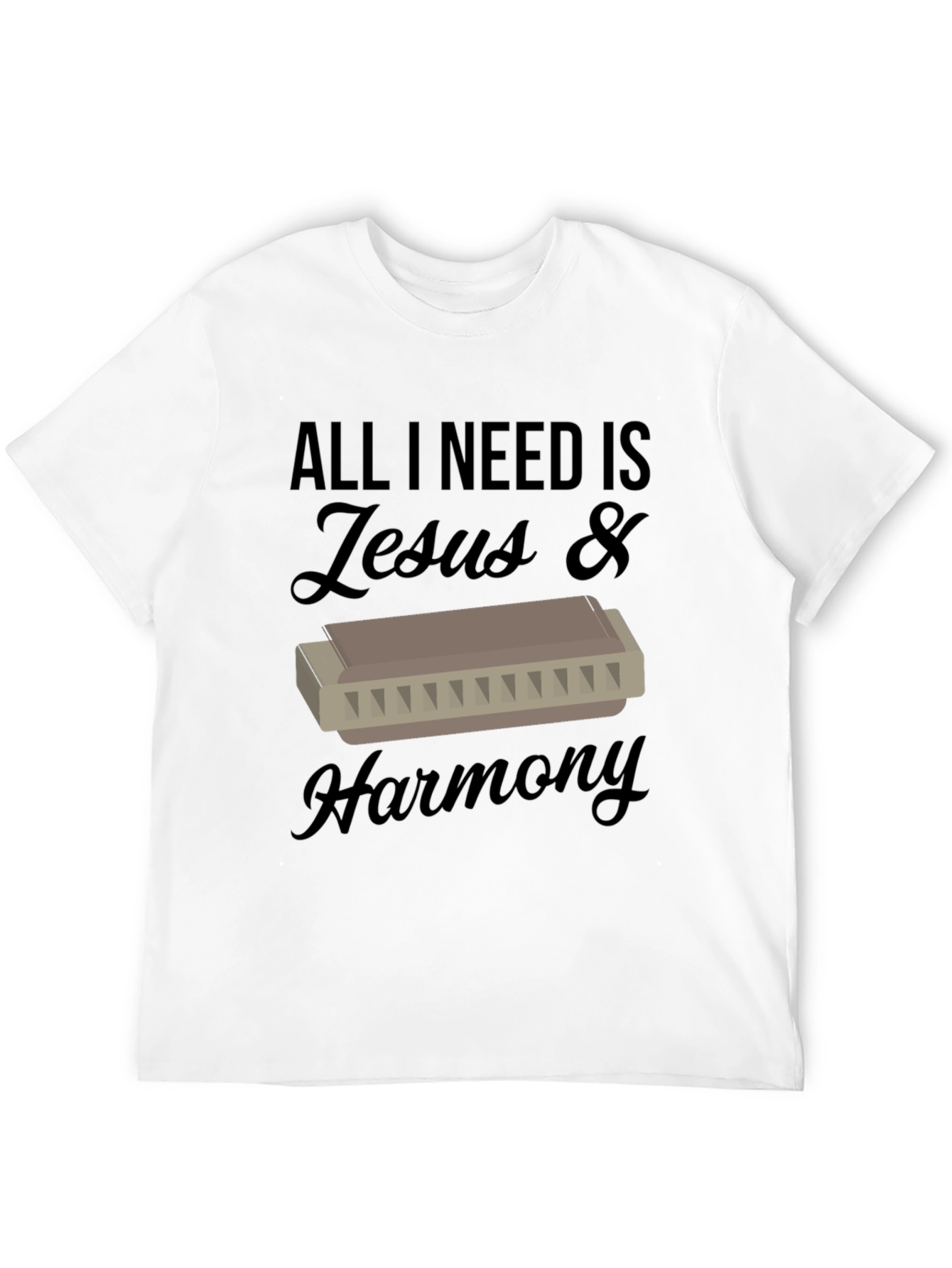 Black Jesus & Harmony T-Shirt - Music Lover Tee view 12