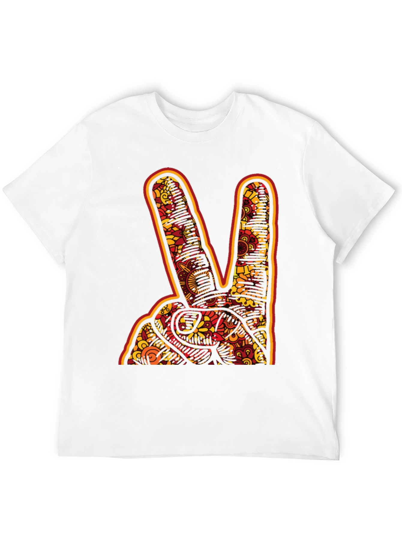 Black Peace Sign Graphic Tee - Bold Patterned Hand view 12