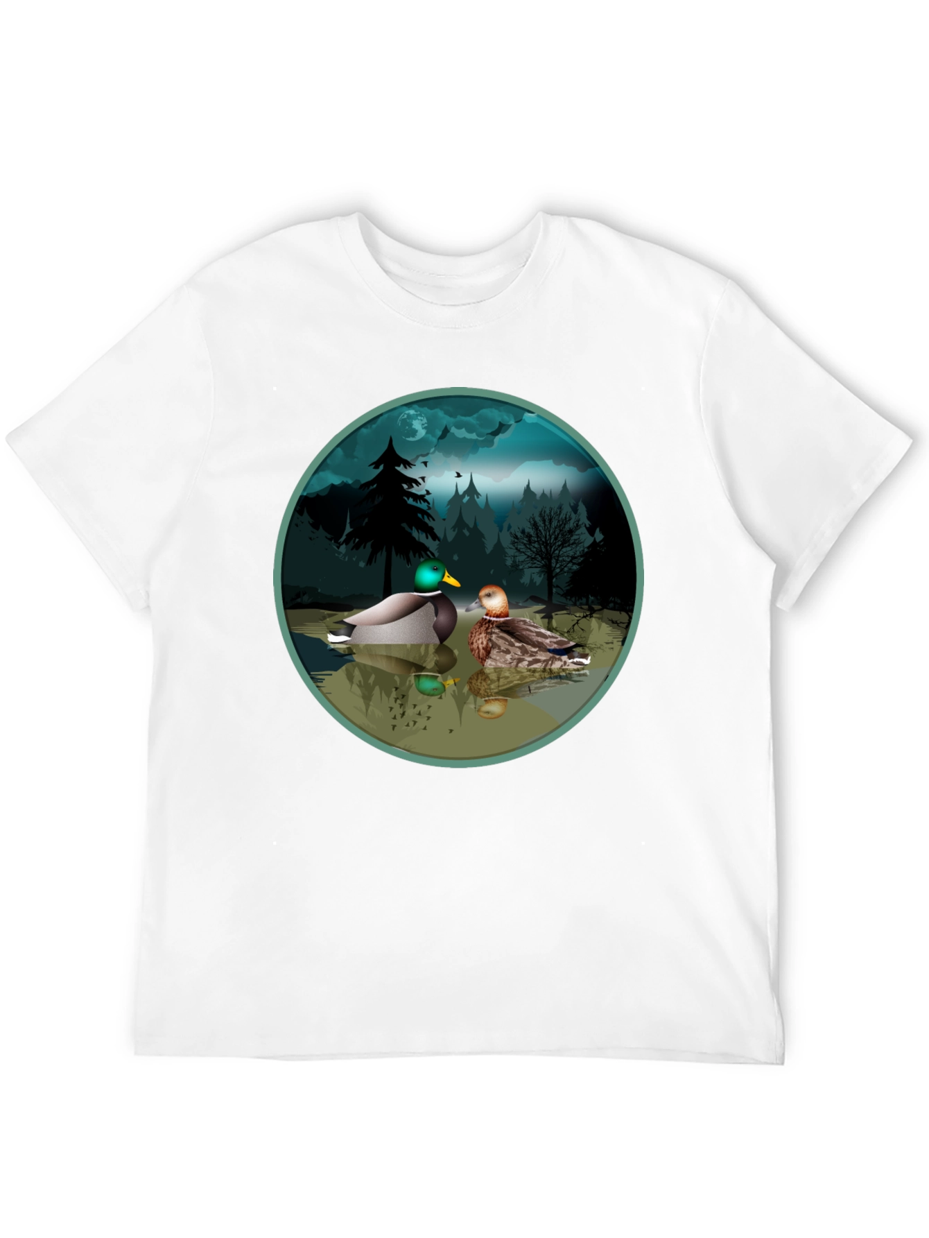 Black Duck Pond Graphic Tee - Black Cotton T-Shirt view 12