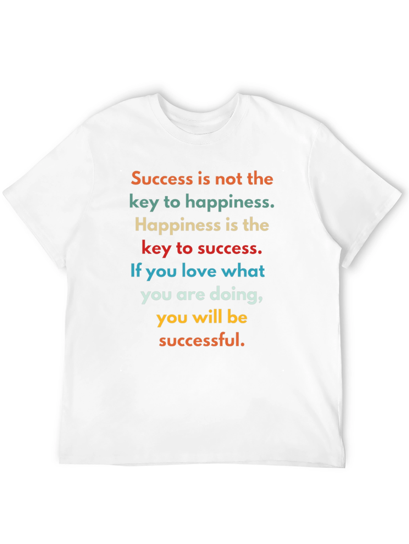 Black Motivational Quote T-Shirt - Success and Happiness view 12