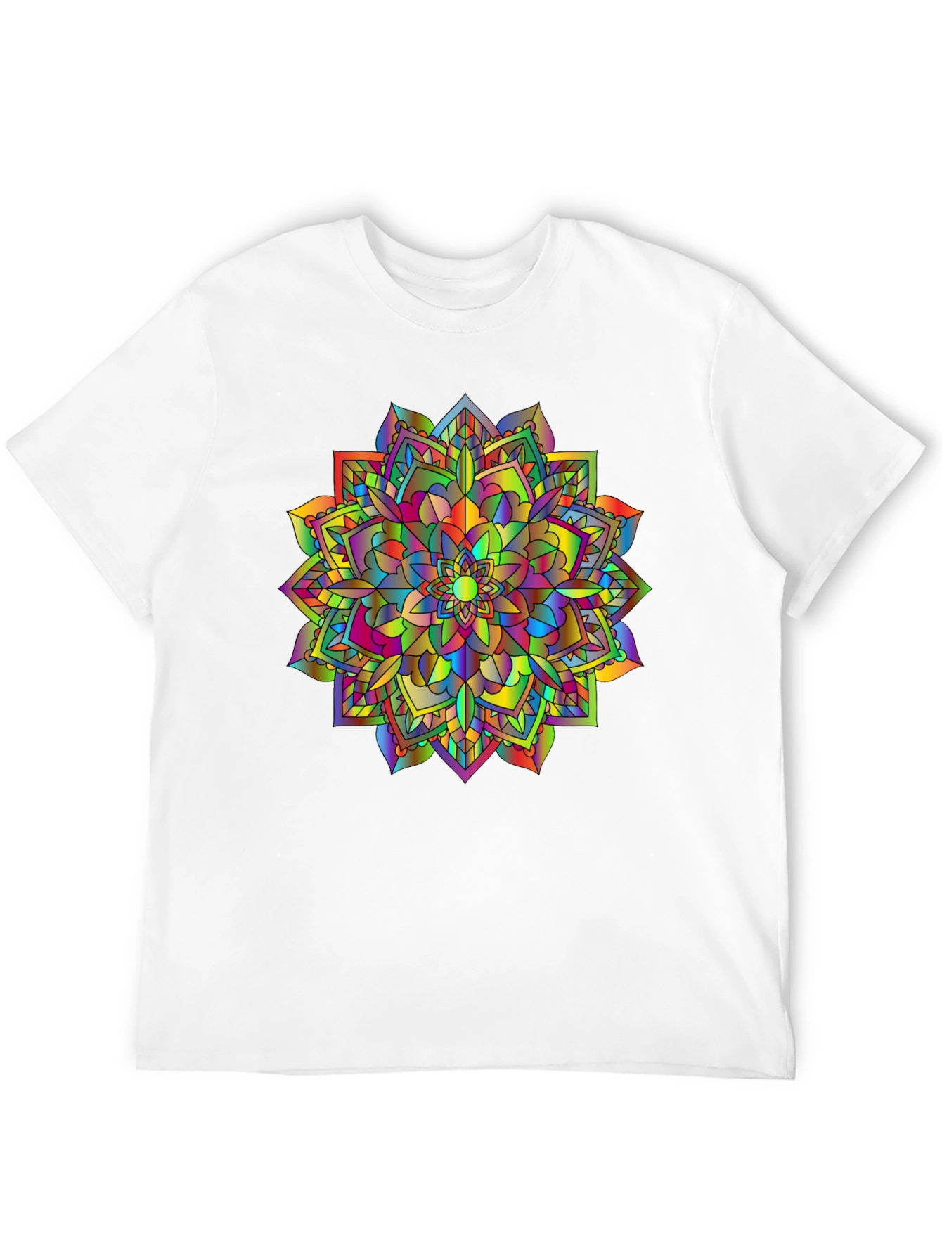 Black Rainbow Mandala T-Shirt - Vibrant Graphic Tee view 12