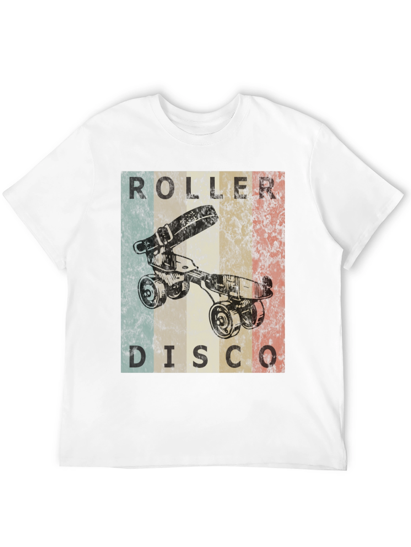 Black Retro Roller Disco T-Shirt - Vintage Skate Style view 12