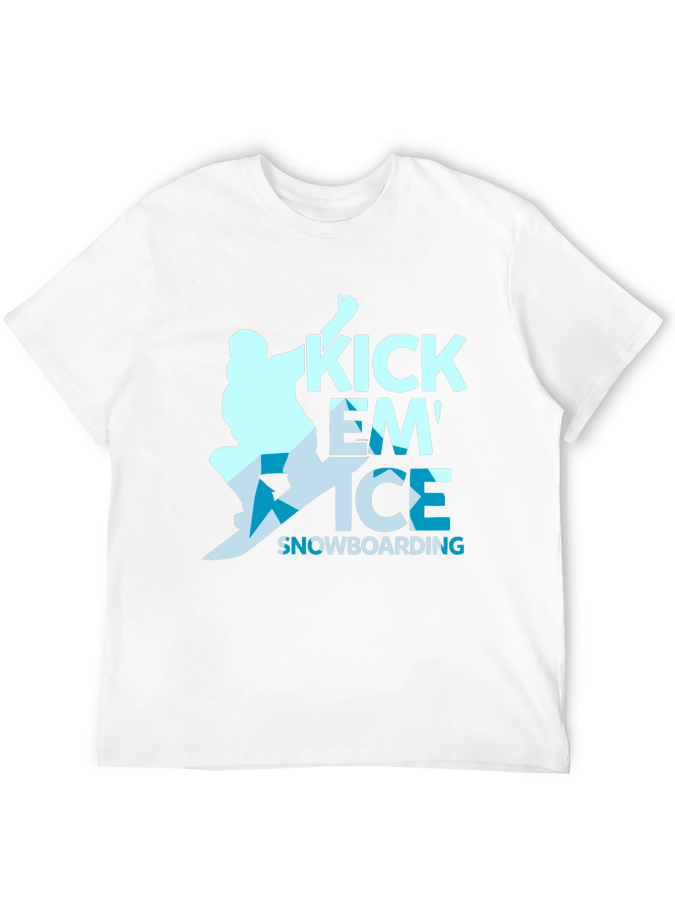 Black Kick Em' Ice Snowboarding Black T-Shirt view 12
