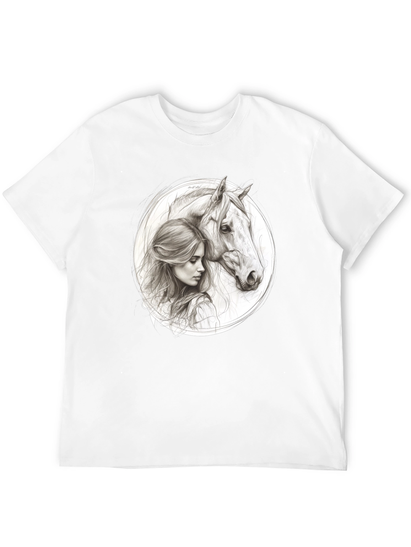 Black Woman and Horse Graphic Tee - Black view 12