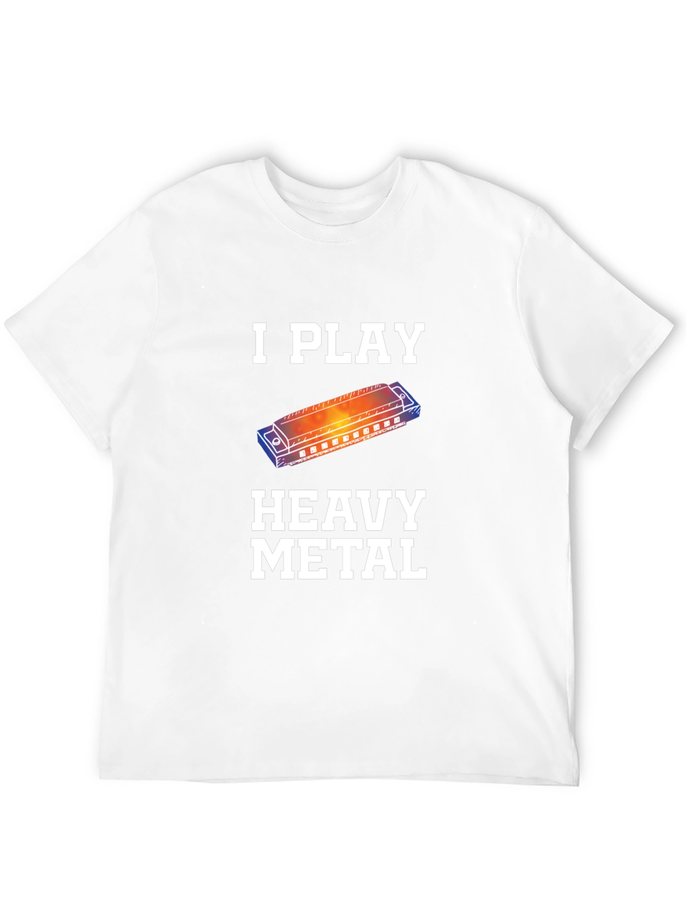 Black I Play Heavy Metal Harmonica T-Shirt view 12