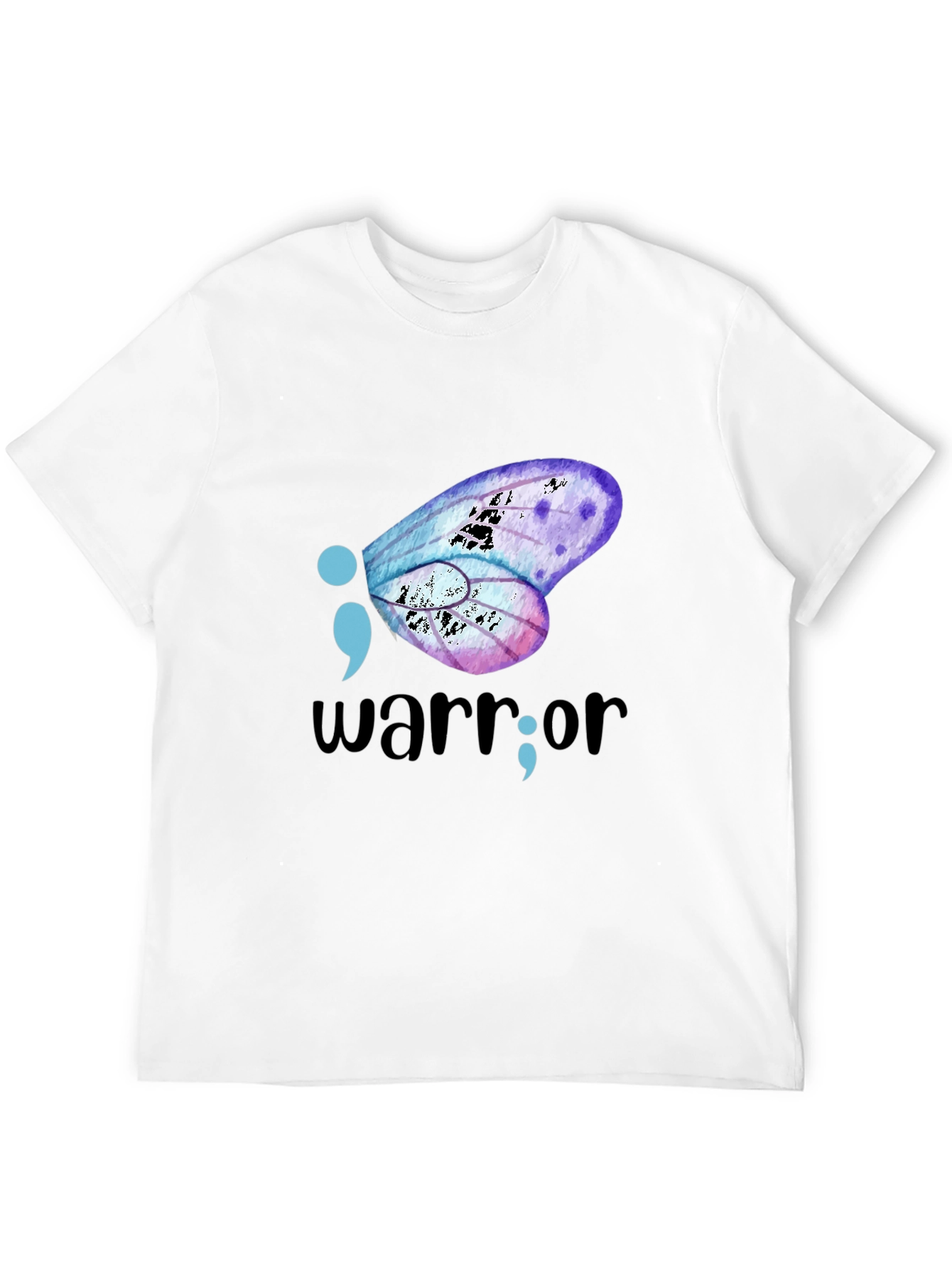 Black Semicolon Butterfly Warrior Graphic Tee view 12